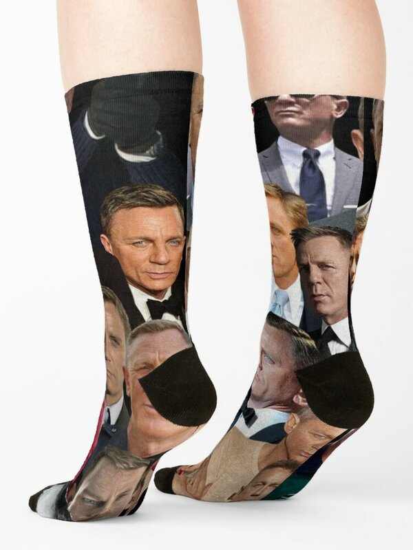 Daniel Craig Foto Collage Socken Luxus japanische Mode Socken für Mädchen Männer