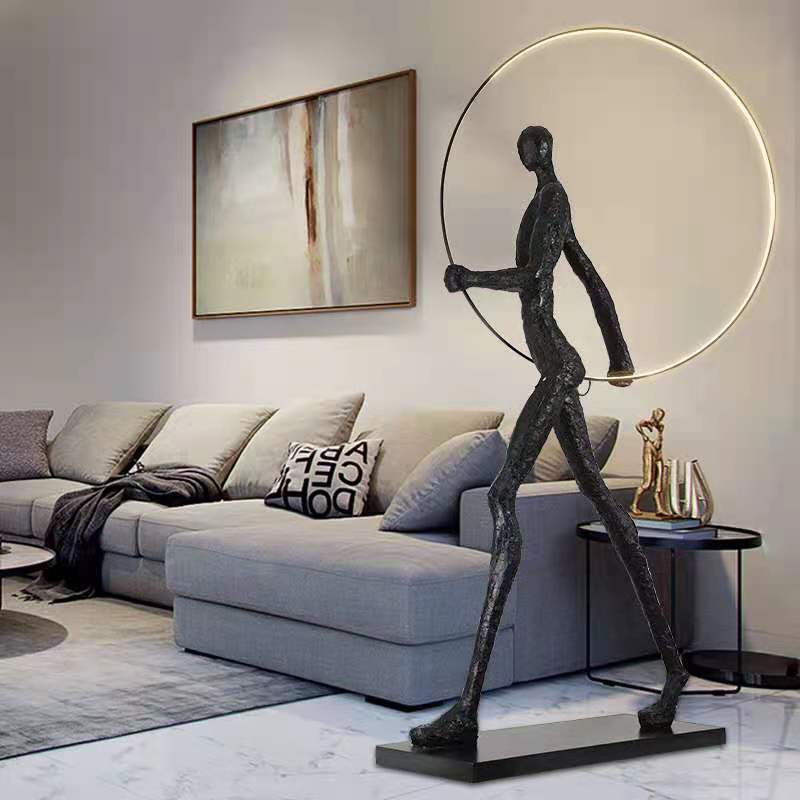 Фигурная Художественная Скульптура, дизайнерская Напольная Лампа, гостиничный зал, гостиная, лобби, вилла, большой стоячий свет, креативное украшение с подсветкой