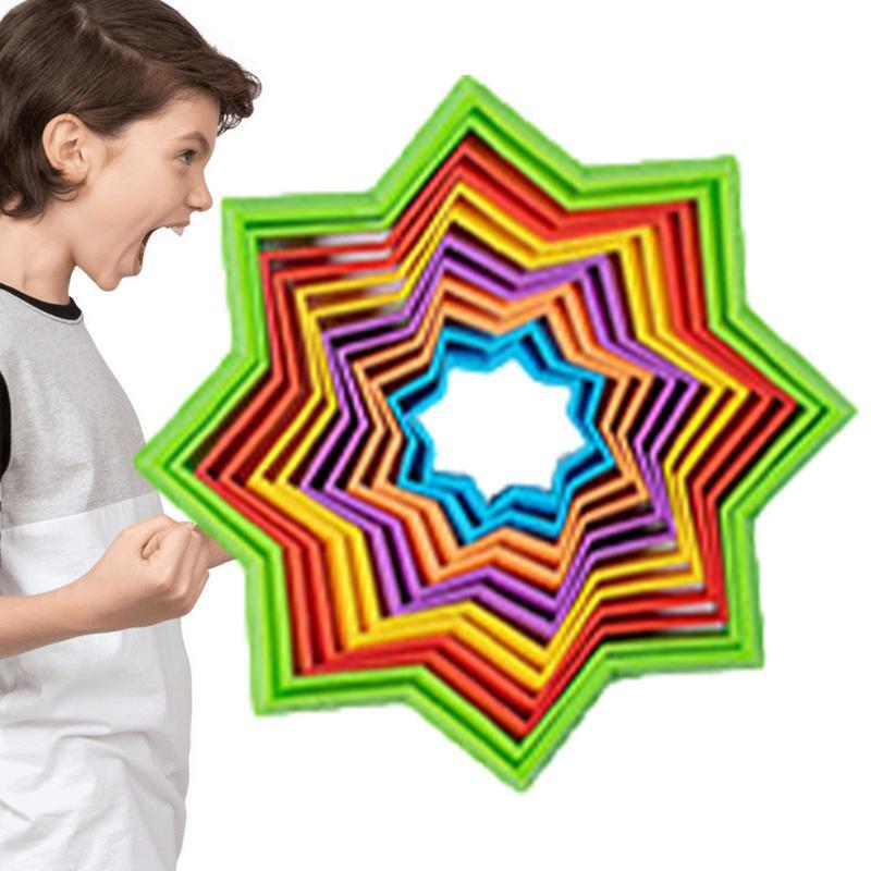 Arco-íris Spinning Toy para meninos e meninas, Cenoura Torre, Fidget Empilhamento, Montessori Educacional, Empilhável, Presentes de Halloween