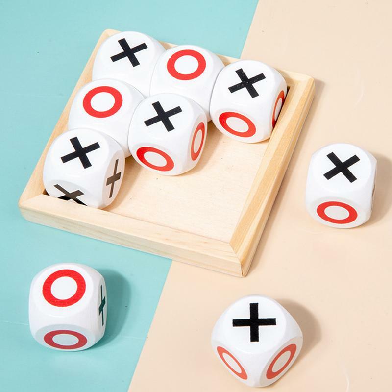 Wooden Board Game Childrens XO Tictactoe Interactive Game Early Educational Wooden Toys Games Birthday Party Gift Bag Fillers