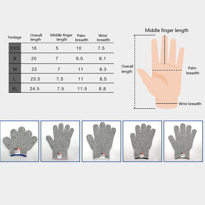 Grad 5 Anti-Schneid-Schutz handschuhe Grauschwarz Anti-Schnitt-Sicherheits arbeits schutz handschuhe Schnitt feste Handschuhe