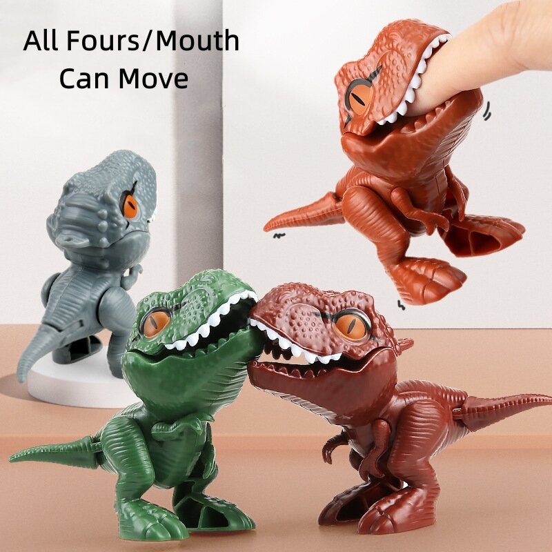 Jurássico dedo dinossauro modelo brinquedos para crianças, triceratops, tiranossauro, criativo, morder, dinossauros, brinquedo interativo, presente do menino