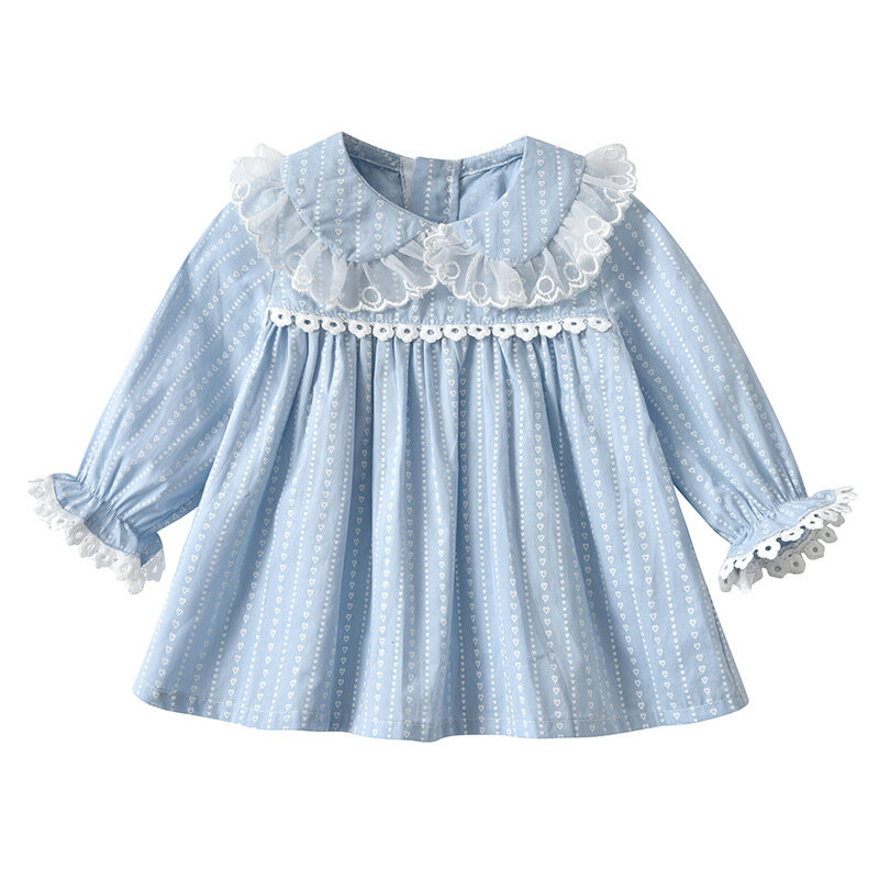 Newborn Baby Girls Clothes Set Peter Pan Collar Long Sleeve Lace Tops+Leggings 2pcs Set Outfits Infant Clothing 0-4Y