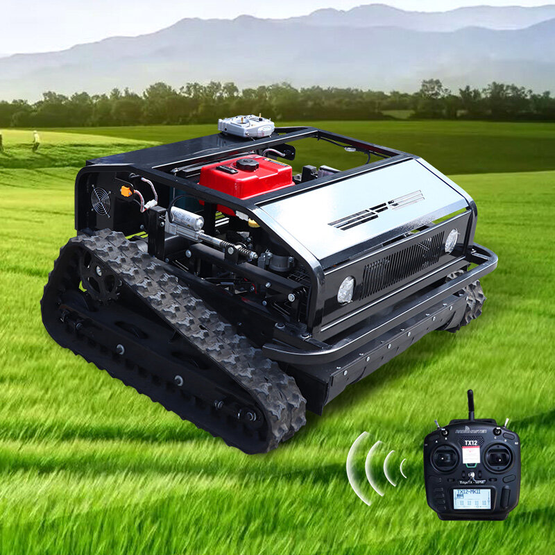CE Certifited Automatic 800mm cutting width 24v 40AH Remote control lawn mower with 452CC Euro v Engine