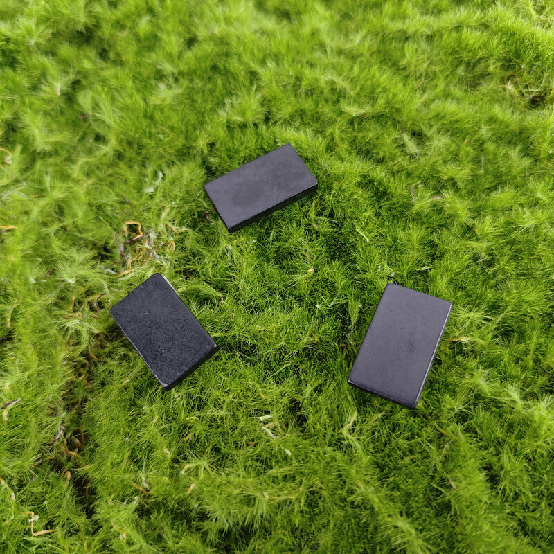 CHENYISHI-ملصقات هاتف Shungite سوداء طبيعية ، أحجار صغيرة مربعة مستديرة ، تعزز الطاقة ، بلورات الشفاء