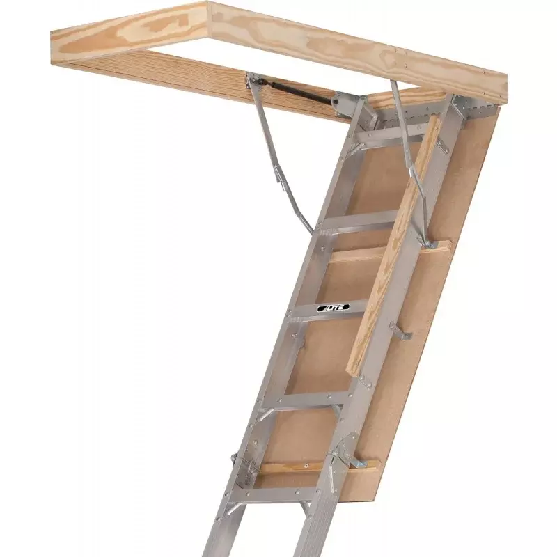 LITE Aluminum Attic Ladder, 375-pound Capacity, 22 1/2" x 54", Type IAA, AA2211, Natural