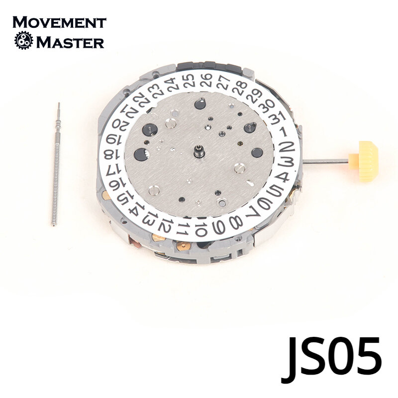 Original Japão JS05 Movimento Calendário Único, Assista Peças, Movimento de Quartzo, 6 Mãos, 4 Pontos, 2.6.10 Pequenos Segundos, Novo