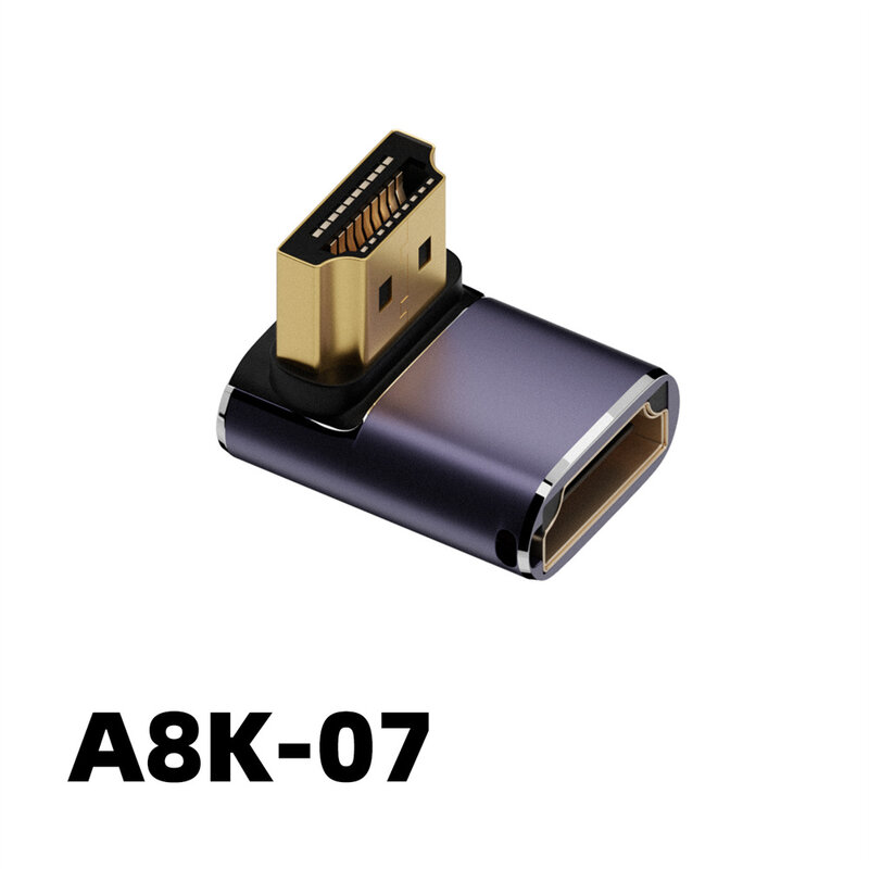 HDMI 호환 2.1 케이블 커넥터 어댑터 270, 90 도 각도, 암수 변환기, 케이블 어댑터 익스텐더, 2 개