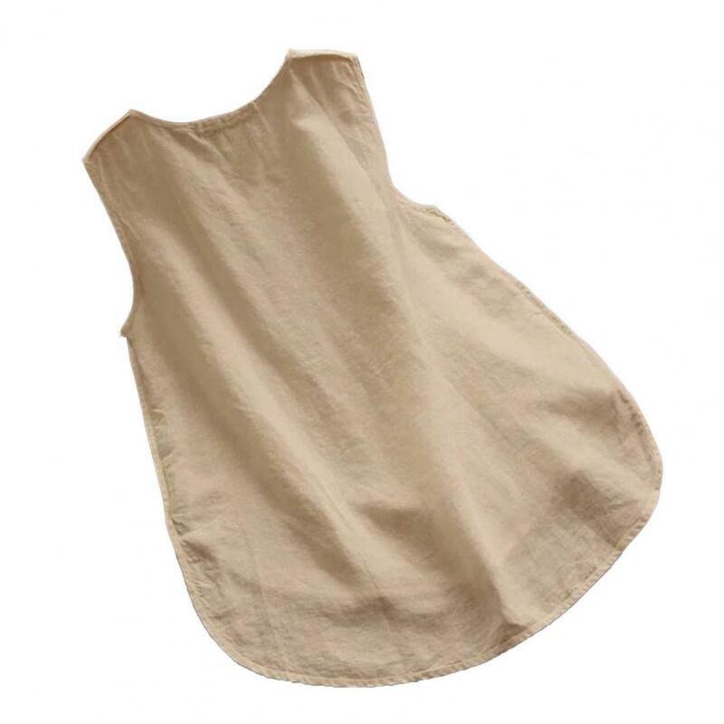 Women Summer Sleeveless Vest Side Slit Hem Tank Tops Solid Color Loose Fit Mid-length Vest Casual Pullover Tops Streetwear