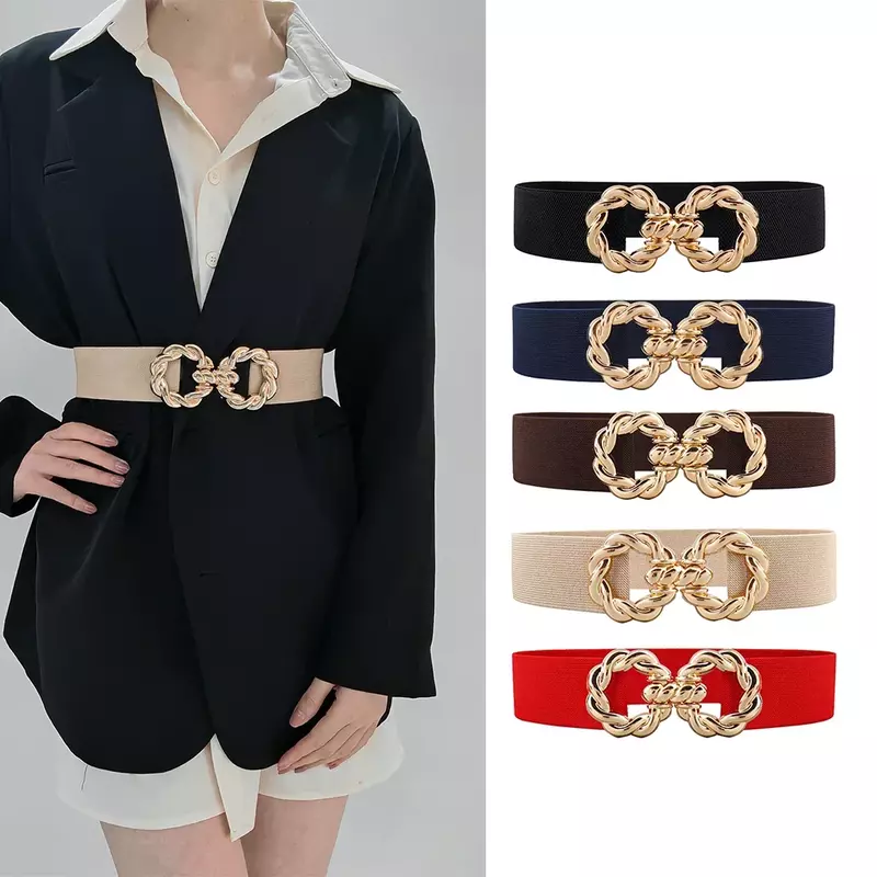 2024 New Dress Accessories Elastic and Fashionable Solid Color Elastic Waistband Versatile Women's Waistband