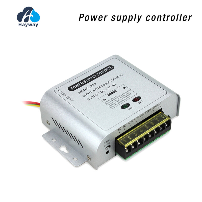 هايواي 110-240VAC إلى 12VDC 5A التحكم في الوصول امدادات الطاقة تحكم التبديل لباب نظام التحكم في الوصول الفيديو نظام الاتصال الداخلي