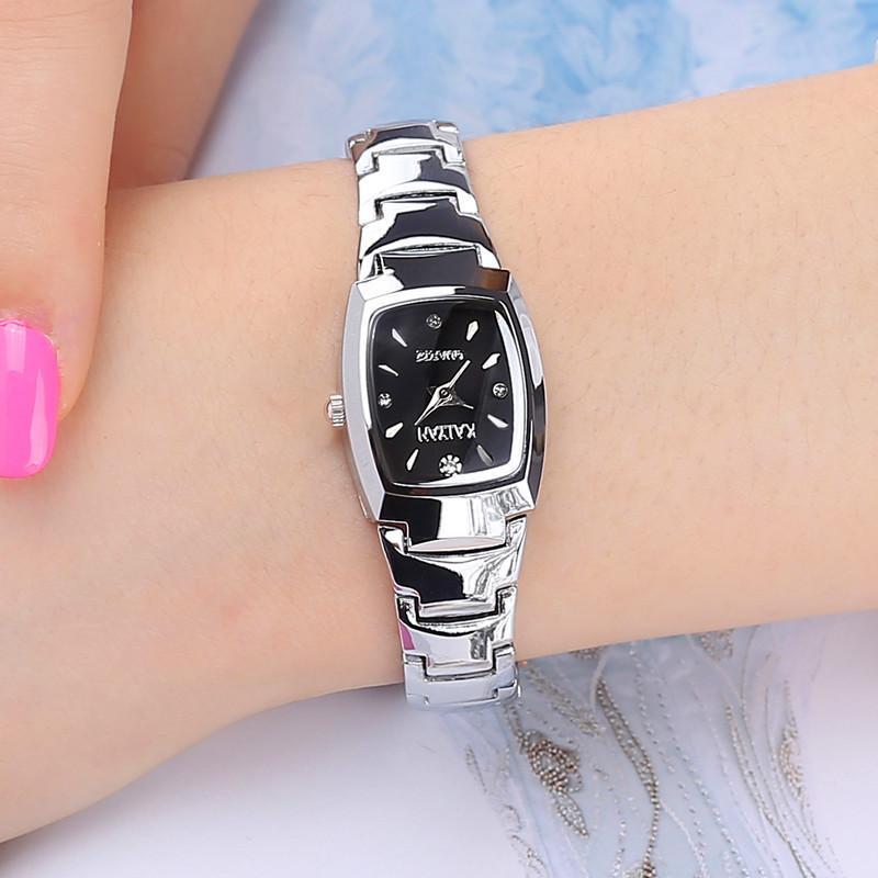 Luksusowy kryształ kobiety bransoletki z zegarkiem Top marka moda diament panie zegarek kwarcowy stal kobieta zegarek Montre Femme Relogio