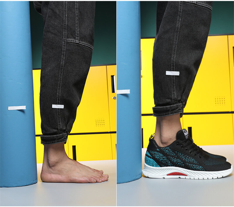 브랜드 패션 캐주얼 워킹 신발 소프트 통기성 스니커즈 미끄럼 방지 레저 남성 트레이너 여름 내부 증가 남성 신발