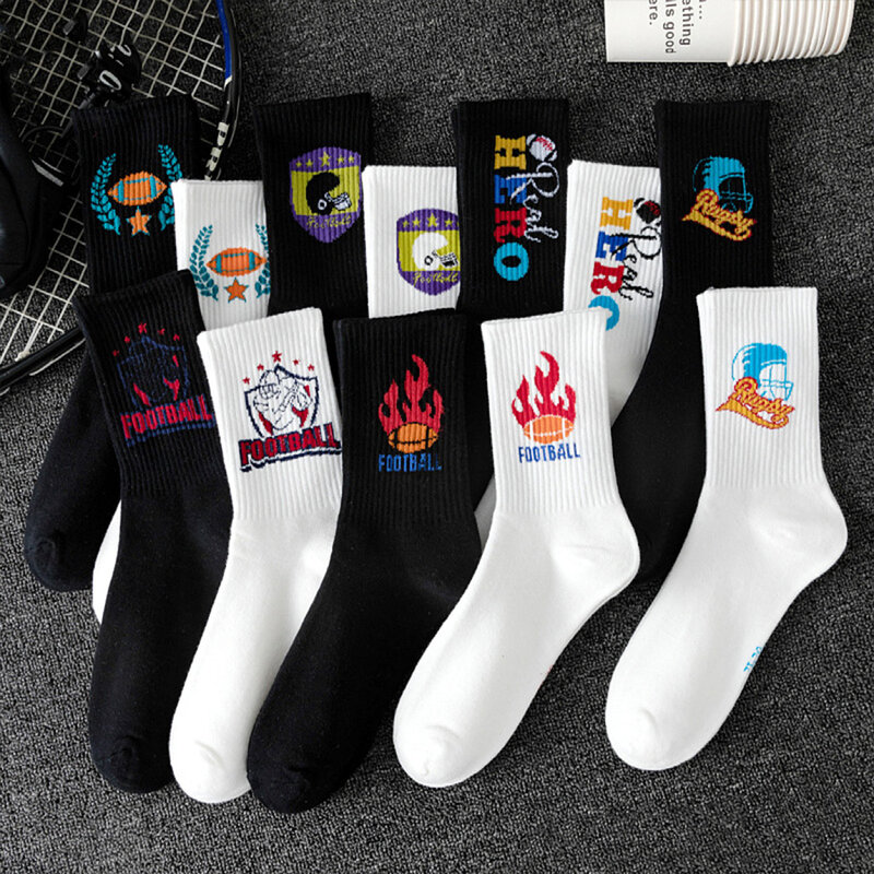 Men's Socks Mid Length Socks Sports Socks For Men Breathable Sweat Wicking Versatile Socks