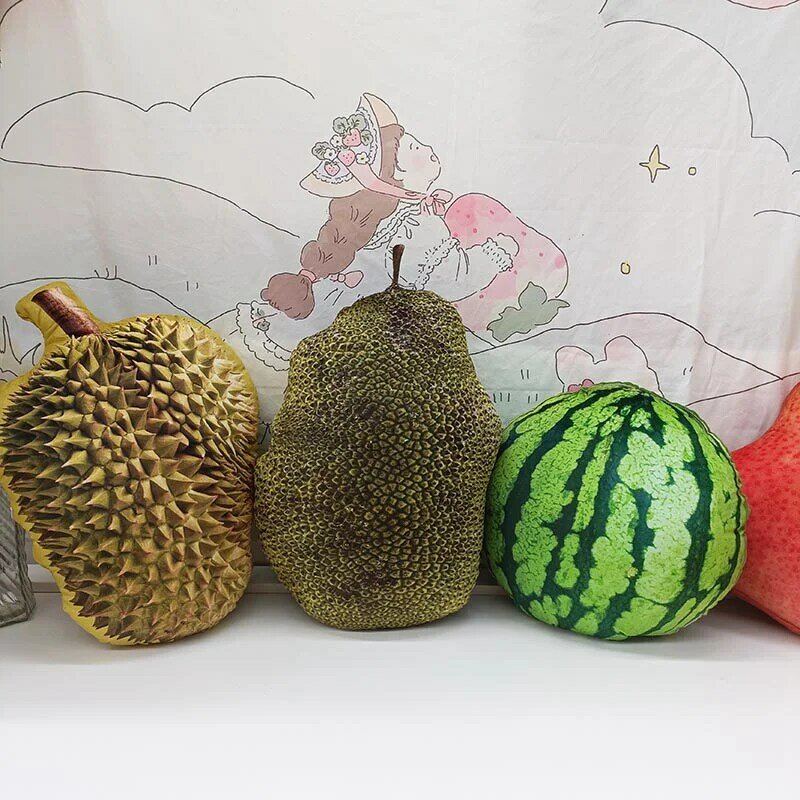 Simulação Lifelike Fruit Shape Brinquedos de pelúcia Travesseiro de plantas recheadas, bonecas macias, almofada do sofá, decoração para crianças, presentes para meninas