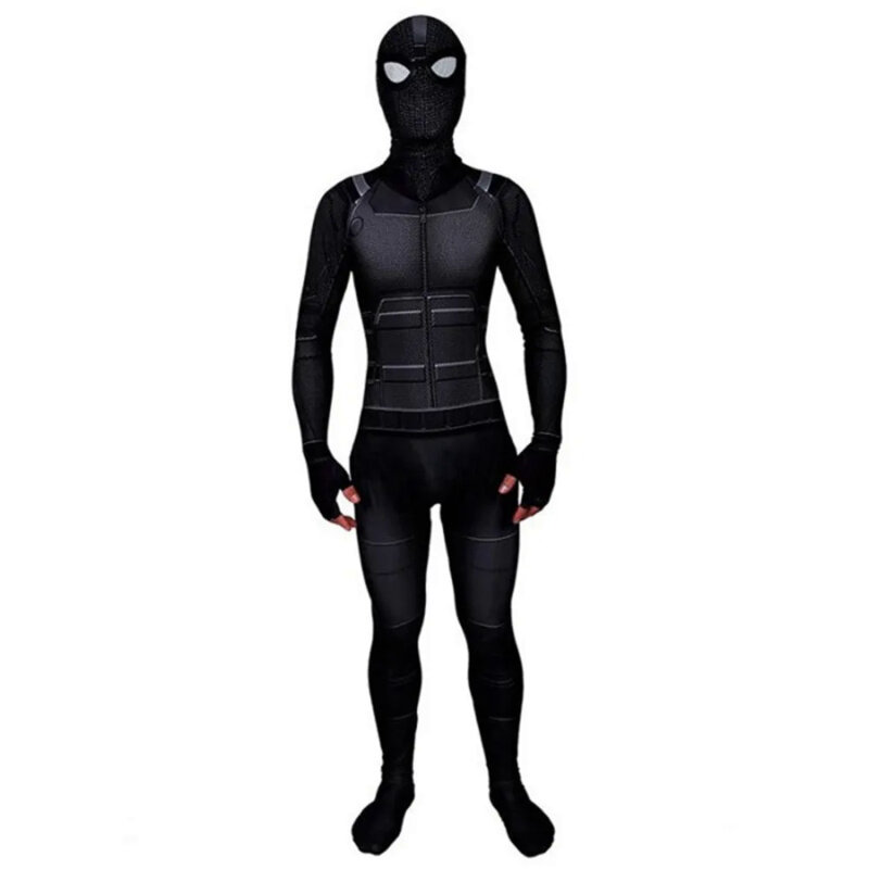 Fato de Halloween Ver Van Huis para adultos e crianças, terno Zentai preto, bodysuit furtivo, macacões de festa masculinos