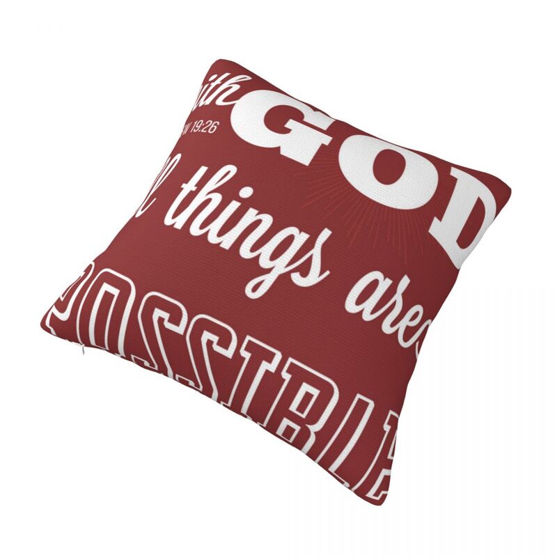 With God All Things Are Possible Logo Square Pillow Case for Sofa Throw Pillow