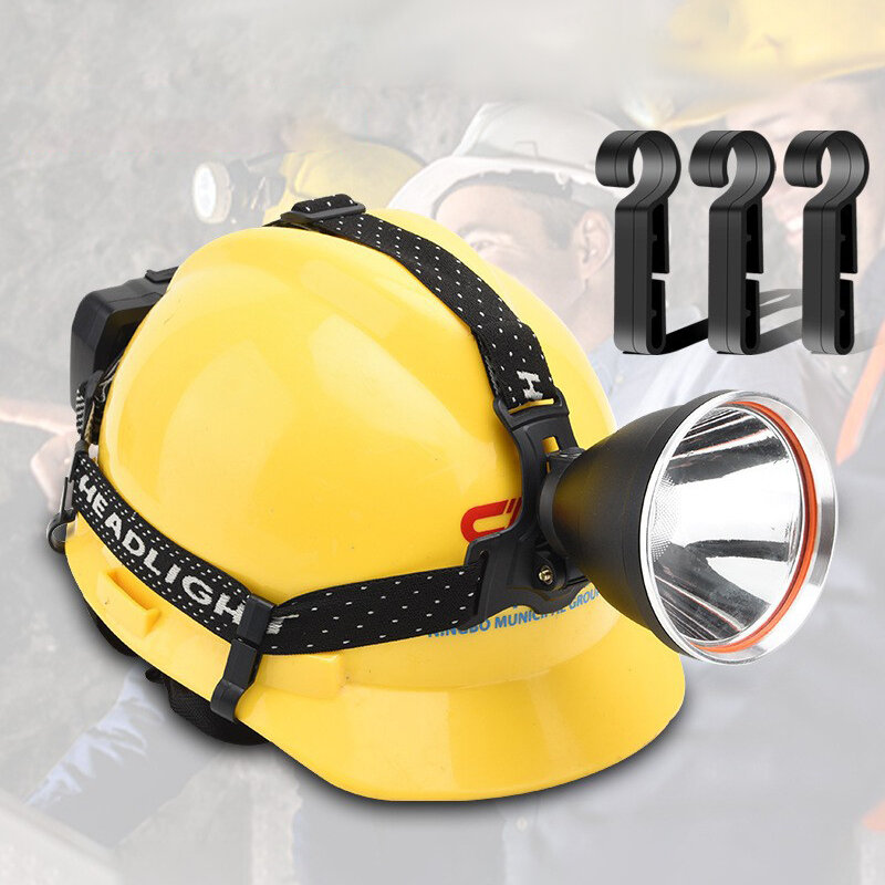 Plastic Helmet Clips Attachment, Head Light Clamps, Black Set Farol, Hard Hat Safety Cap Hook, Ferramentas ao ar livre, 5 Pcs, 10Pcs