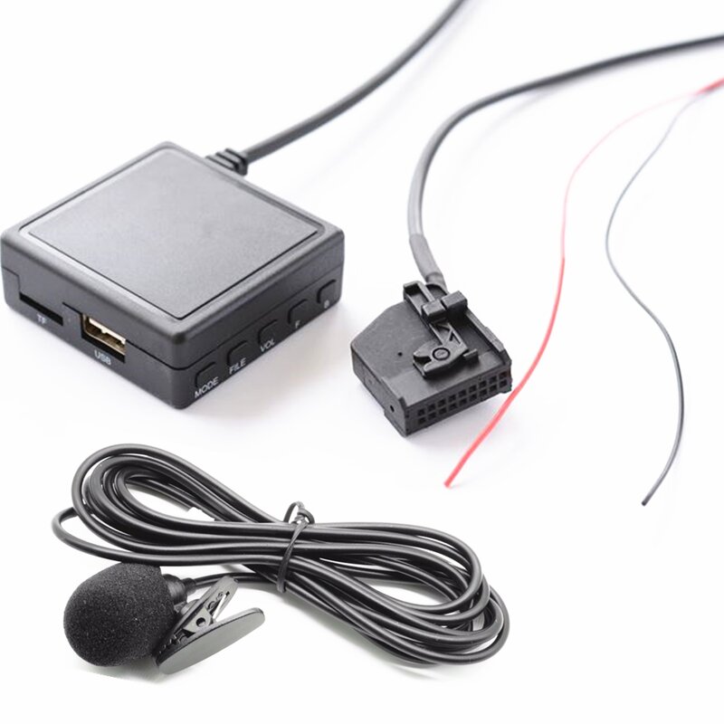 Samochodowy Bluetooth 5.0 bezprzewodowy HIFI Bluetooth Aux Adapter do mikrofonu TF pamięć USB do fotel VW Skoda MFD2 RNS2 Radio Stereo