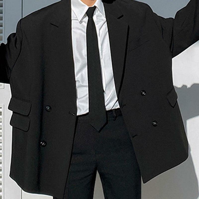 Uniforme colore nero imitazione seta Clip-On cravatta Pre-legata per la sicurezza della polizia matrimonio uomo donna fibbia cravatta pigra 45-51cm