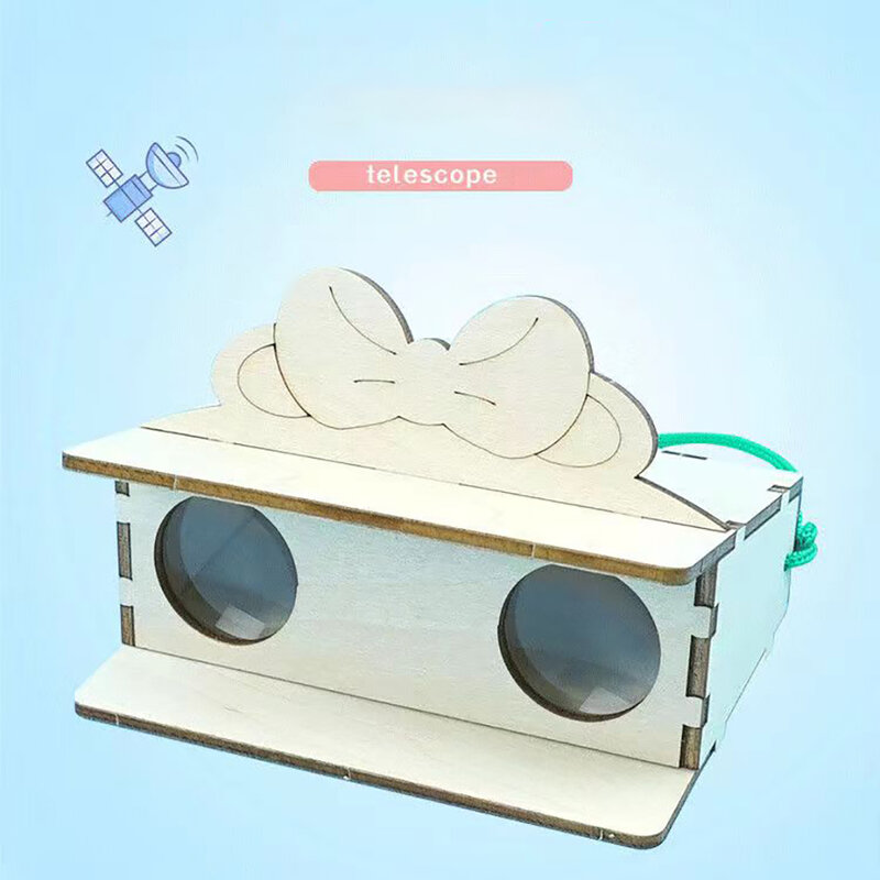 Kostenloser Versand Teleskop Konvex Konkaven Objektiv DIY Kid Wissenschaftliche Ausbildung Holz Experimentelle Ausrüstung Dampf Spielzeug Geschenk