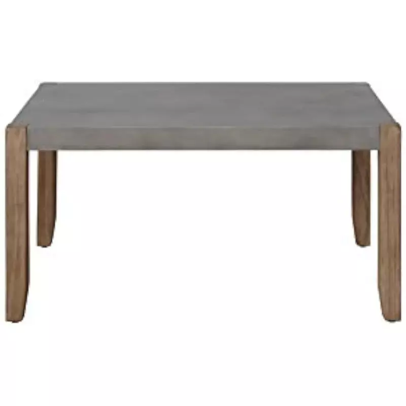 Coffee Table,36" L Faux Concrete and Wood,Coffee Tables