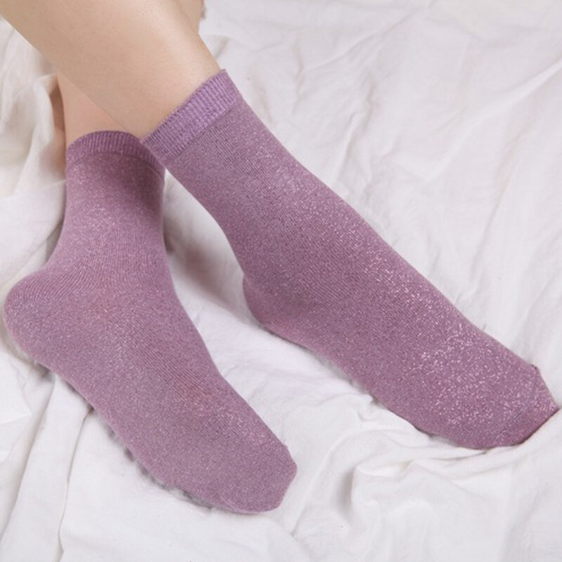 Frau Socken Shiny Mode Filigrane Frau Socken Candy Farbe Helle Funkelnden Atmungs Koreanische Frauen Mode Socken Weibliche