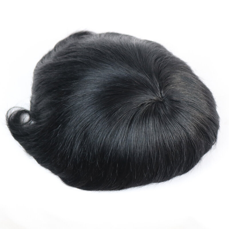 Прочный тонкий моно-кружевной парик из человеческих волос для мужчин, парик из натуральных волос, отбеленные узлы, дешевые мужские парики, блоки системы протеза волос