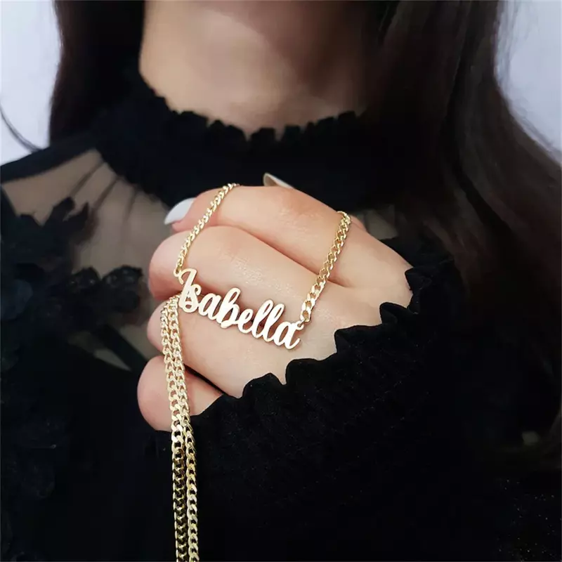 Collana con nome personalizzato ciondolo personalizzato in acciaio inossidabile oro 5mm collane a catena cubana per donna uomo gioielli personalizzati con lettere
