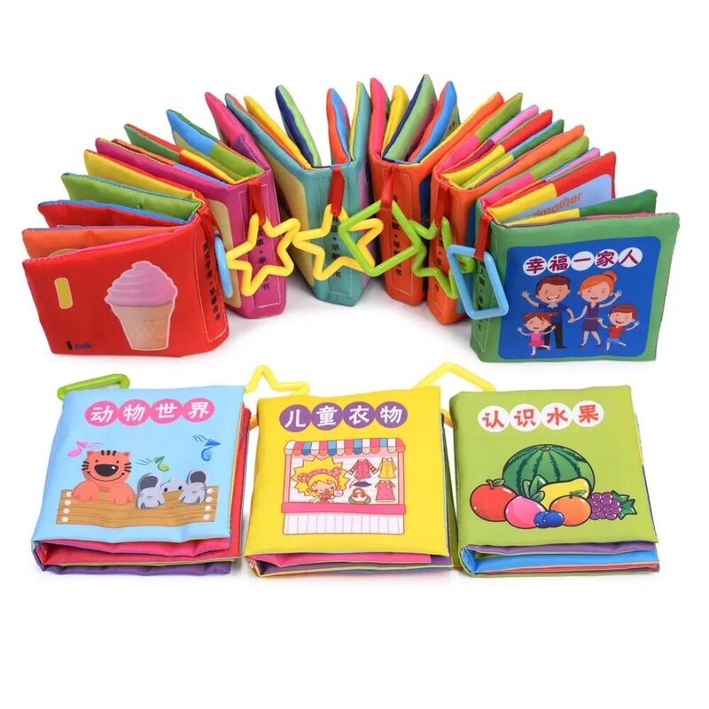 Sviluppo dell'intelligenza apprendimento neonati giocattoli per la doccia bambini libro di stoffa per bambini giocattoli educativi precoci cognizione libri di lettura regali