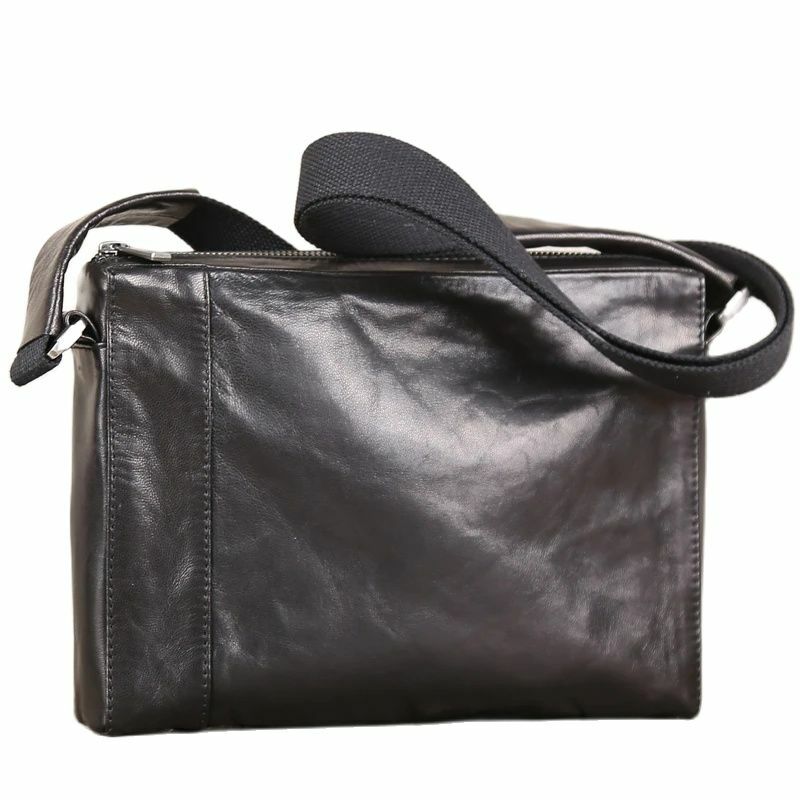 حقيبة رسول جلد طبيعي للرجال ، حقيبة عادية ، حقيبة الذكور ، حزمة الكتف Crossbody ، جلد الغنم ، نهاية أعلى