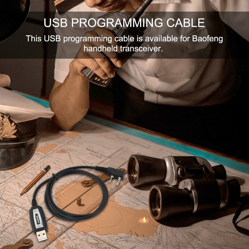 Usb Programming Cable & Cd for Uv-5R Uv-82 Gt-3 888S Ten4 F9+ Radio Walkie Talkie Part Usb Programming Cable