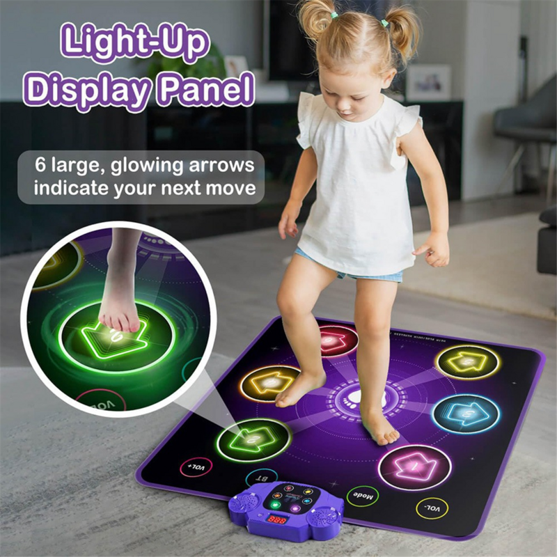 Esterilla de baile para niños y jóvenes, tapete eléctrico con 6 modos de juego, Bluetooth incorporado, música, baile