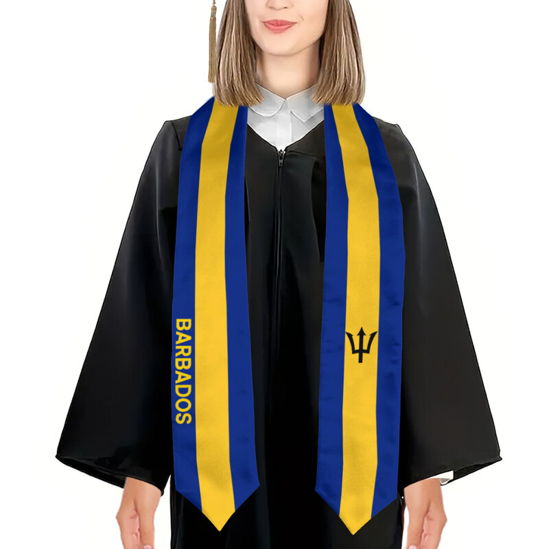 More design Graduation shawl Barbados & United States Flag Stole Sash Honor Study Aboard International Students