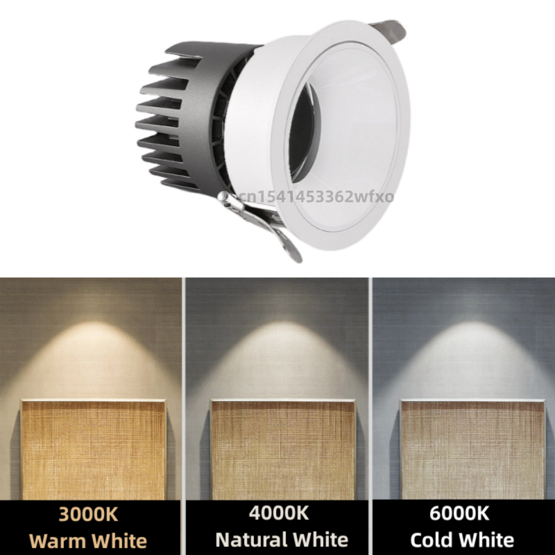 Lampu Sorot bawah COB dapat diredupkan spotlight lampu langit aluminium Seiko LED tanpa lampu utama AC110V-220V pencahayaan dalam ruangan