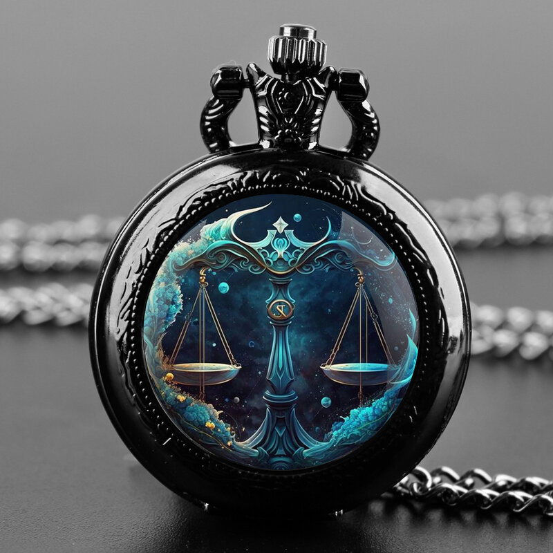 ساعة جيب كوارتز على شكل قبة زجاجية بتصميم علامة نجمة للرجال والنساء ، ساعة جذابة على شكل سلسلة ، قلادة متدلية ، عتيقة ، هدايا مجوهرات