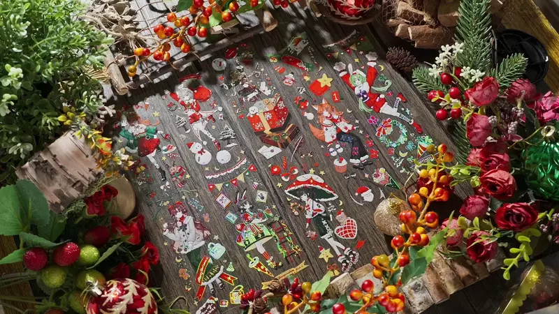 Рождественская ночь милая девочка домашние животные васи ленты DIY декоративные материалы