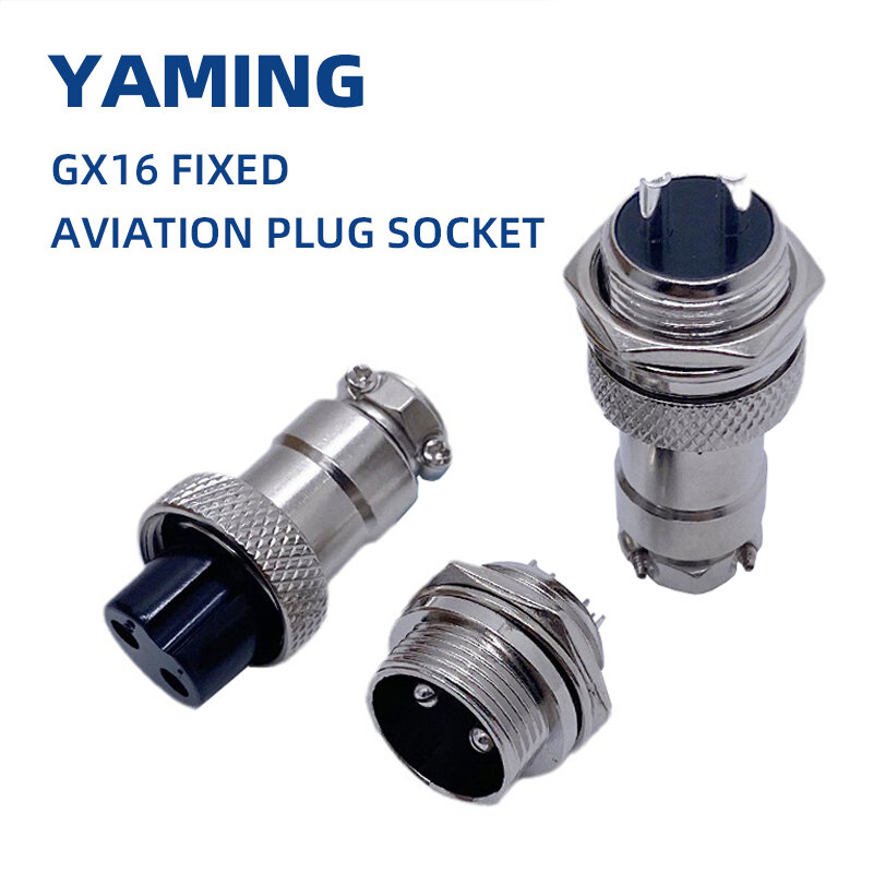Male-Female Connector GX16 Metal Aviation Socket Coupler 2/3/4/5/6/7/8/9 Core Pin Electric Cable Terminal Fixed Butt Mobile Type