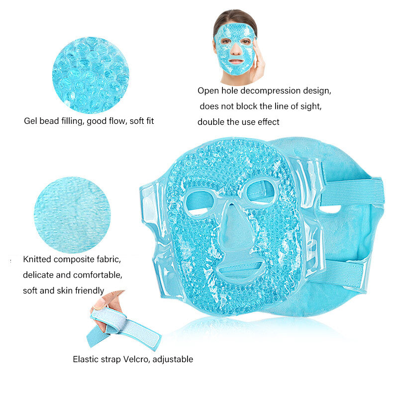 Paquete de bolsa de hielo para terapia, mascarilla facial con cuentas de Gel, mascarilla fría y caliente, masaje de enfriamiento, herramienta de belleza para el cuidado de la piel