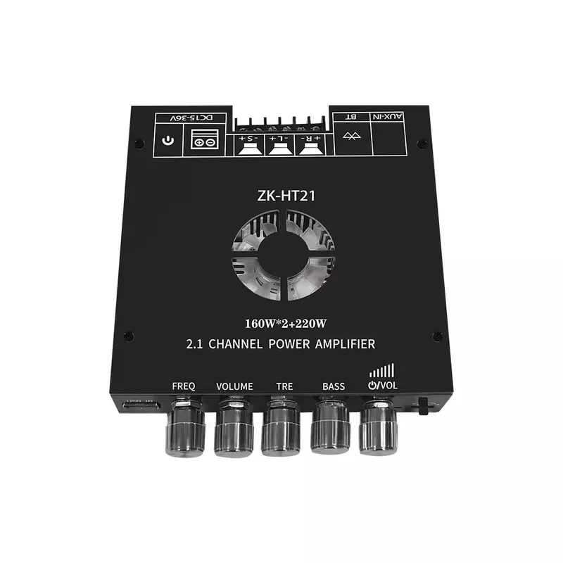 Módulo Amplificador de Potência Digital Bluetooth, High Pitch, Low Pitch, Neutro, Sem Logotipo, ZK-HT21, 2.1 Channel, TDA7498E