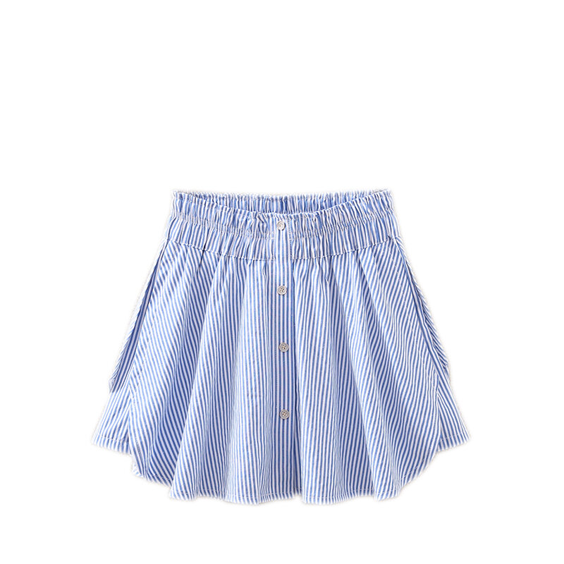 Summer Skorts For Women Pleated Blue Ball Gown A-line Skort Kawaii Mini Skirt Y2k 2024 New Falda