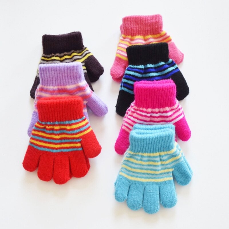 Вязаные варежки, детские зимние перчатки, утепленные уютные перчатки для малышей, ветрозащитные варежки, унисекс, перчатки с для