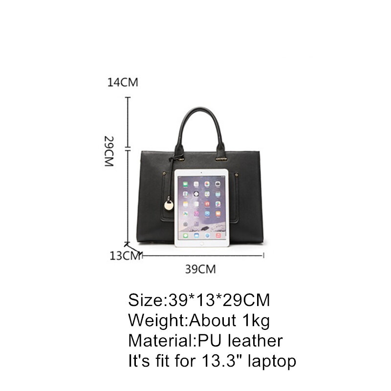 Damska teczka OYIXINGER 2024 nowa modna torba na ramię damska skórzana torba na laptopa dla 13 "Macbook duża pojemność torba damska