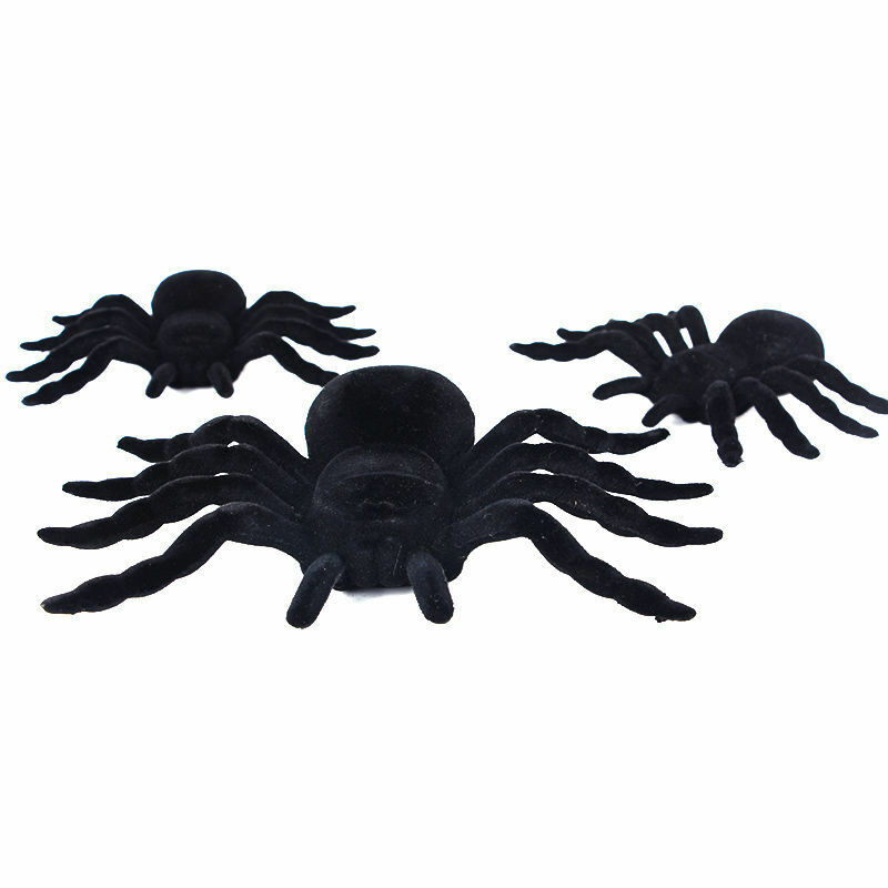 1pcs Horror Black Spider Haunted House Spider Web Bar Party Decoration Supplies Simulation Tricky Toy Kids Halloween Decoration