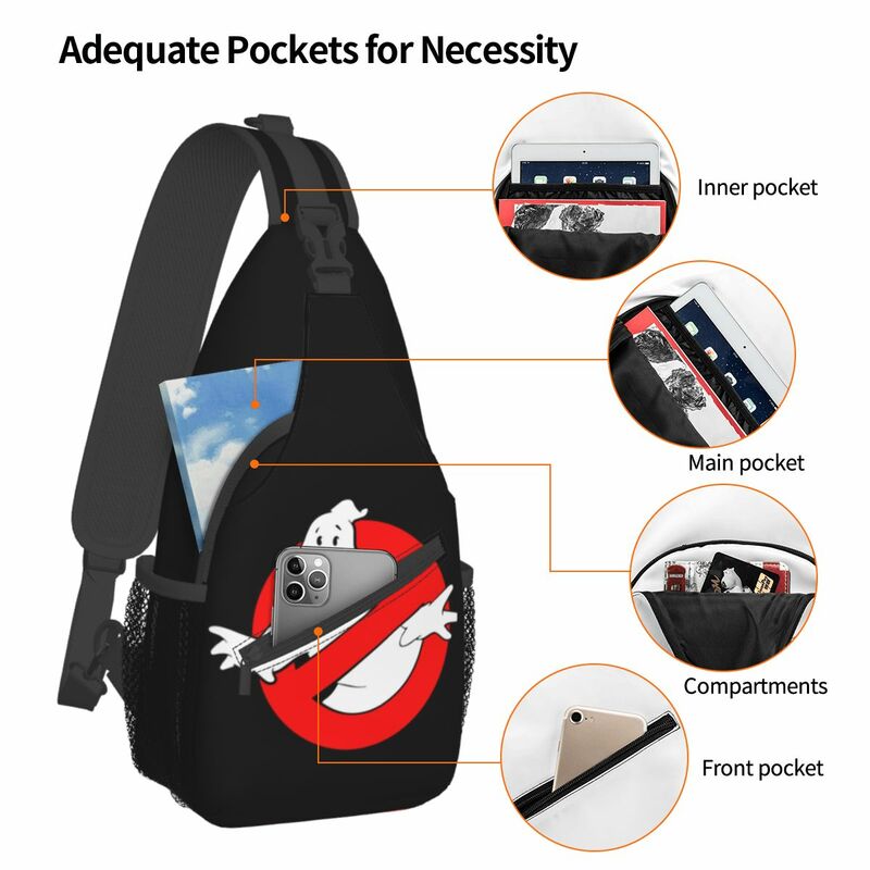 Hantu Busters tas selempang tas dada modis Ghostbusters ransel bahu film Daypack untuk Hiking tas olahraga luar ruangan