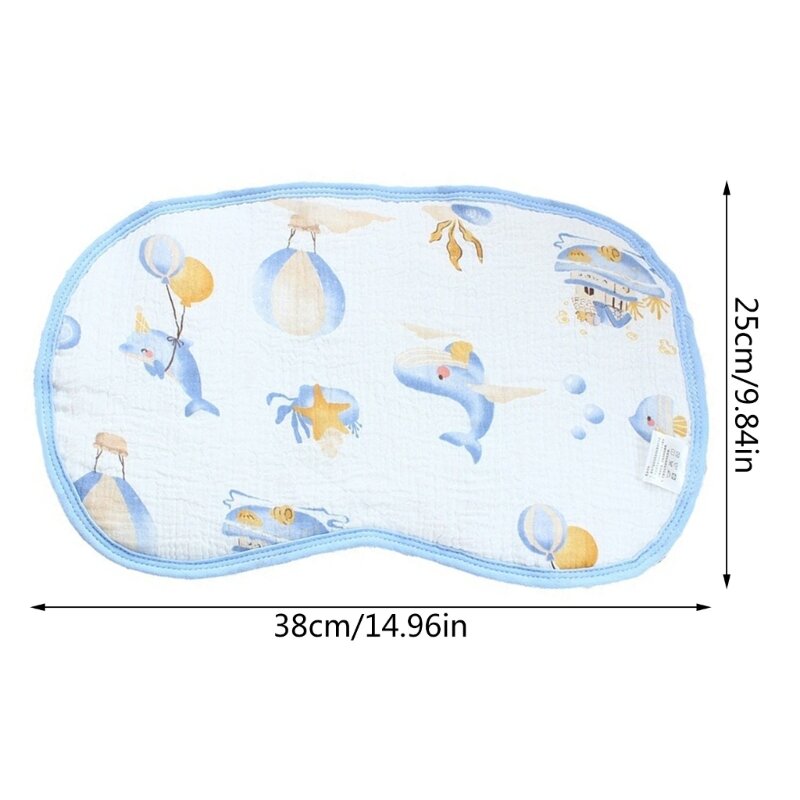 Y1UB Travesseiro para bebês, travesseiro fofo com estampa desenho animado para recém-nascidos, absorção suor, para