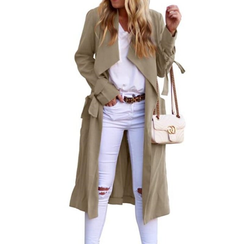 Cappotto Ultra sottile da donna Streetwear primavera e autunno con giacca protettiva solare Cardigan con cintura abbigliamento da viaggio all'aperto S-3XL