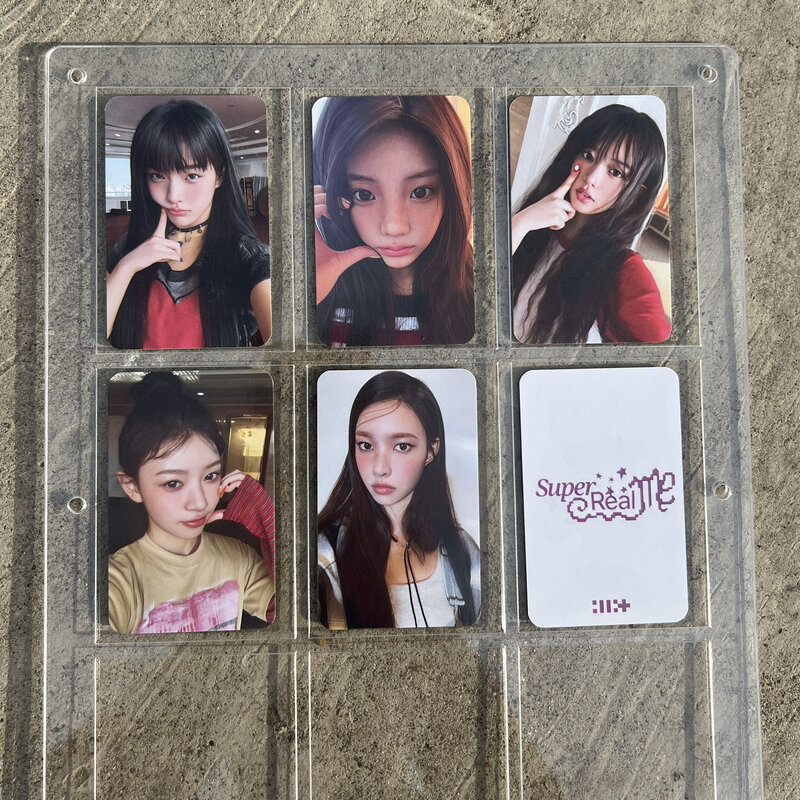 Álbum de fotos Kpop ILLIT Super Real Me, Impresión de doble cara, estilo coreano, tarjeta recubierta especial, regalo de colección para fanáticos, 5 piezas por juego