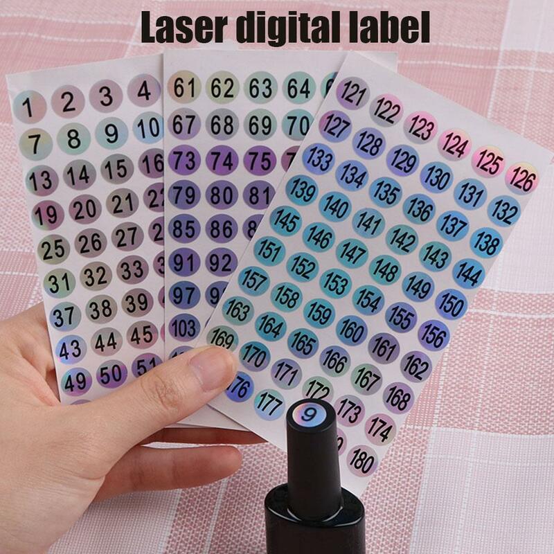 Number Sticker Label For Nail Polish Color Gel Varnish 1-60/ 61-120/121-180 Marking Numbering Digital Label Manicure Tools