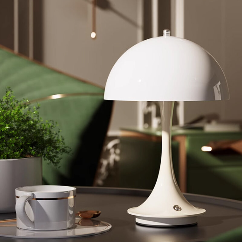 Lámpara de mesa Led de seta portátil, recargable por USB, interruptor de atenuación táctil, luz nocturna, comedor, dormitorio, decoración de cabecera